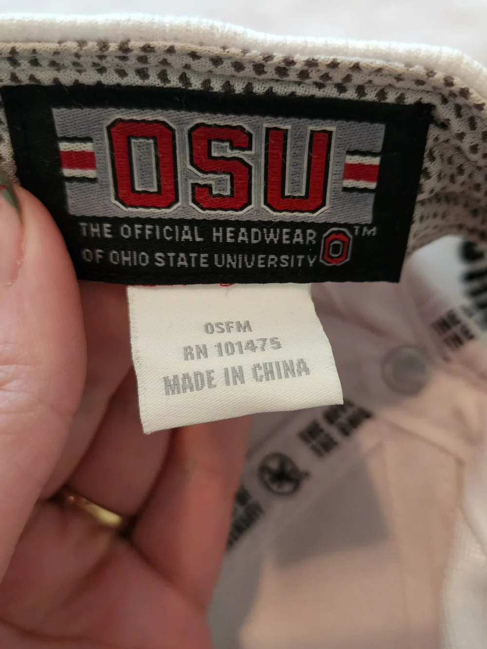 Ohio State White and Red Baseball Cap